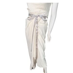 David's Bridal‎ S2035 Silver glitter Embellished Sash ribbon bow Belt OSFM